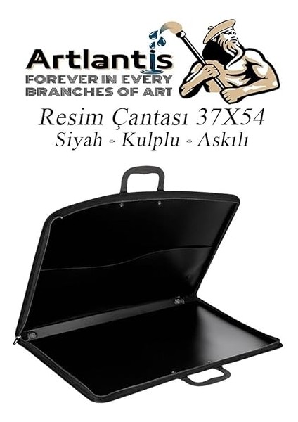 Resim Çantası Fermuarlı Kulplu 37X54 cm 1 Adet Teknik Resim Dosya Çantası 35X50 cm Askılı Proje Çantası Okul Sınıf modelleri