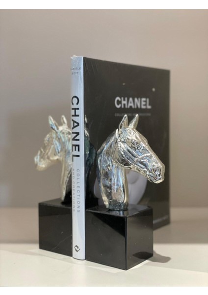 Pirinç At Ikili Kitap Tutucu Gümüş modelleri