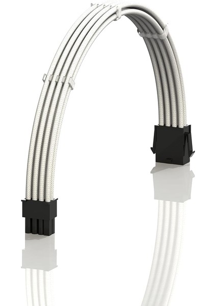 - Eps 8 Pin (4+4) Cpu Atx Anakart Psu Güç Kaynağı Örgülü Kollu Özel Mod Pc Uzatma Kablosu ile Birlikte Güçlü ve Sert Tasarım Tek Paket 30 cm 300 mm - Beyaz