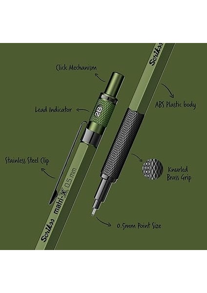 Office Matri-X Versatil 0.5 mm Kalem, Silgili, Yeşil fiyatları