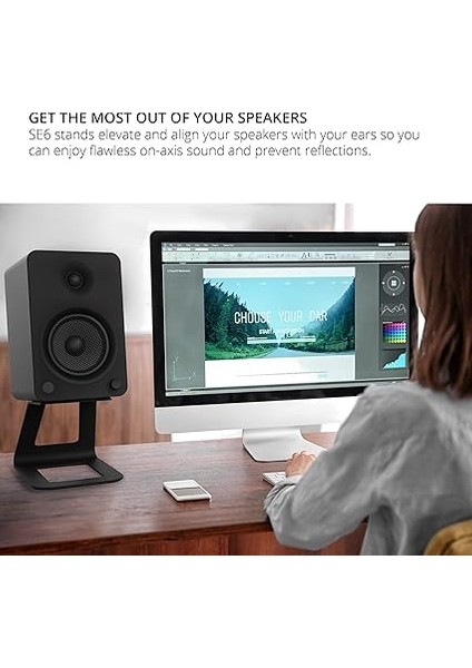 Se Yükseltilmiş Masa Üstü Hoparlör Standı (2 Adet) Siyah indirimleri