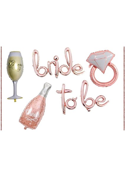 Bride To Be Balon Seti Bekarlığa Veda Setleri Rose Şampanya Balon