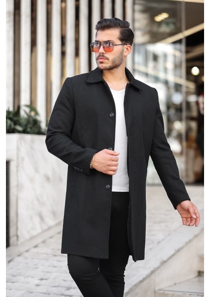 Erkek Uzun Gömlek Yaka Palto & Kaşe Kaban