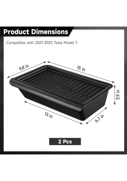 Tesla Model Y Için Uyumlu Koltuk Altı Saklama Kutusu