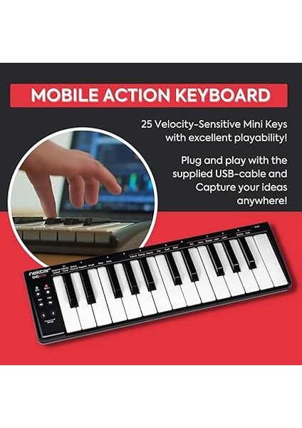 SE25 Mini USB Mıdı Klavye 25 Hassas Tuş ile Dayanıklı ve Kullanışlı Mobil Aksiyon Klavye indirimleri