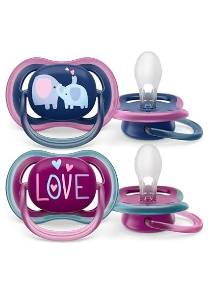 Philips Avent Ultra Air Emzik, 18 Ay+, Kız Bebekler Için, 2’li Paket, Ortodontik Silikon, Geniş Hava Delikli, Mikrodalga Sterilize Edilebilir, Bpa Içermez, Taşıma Kutulu, SCF349/22
