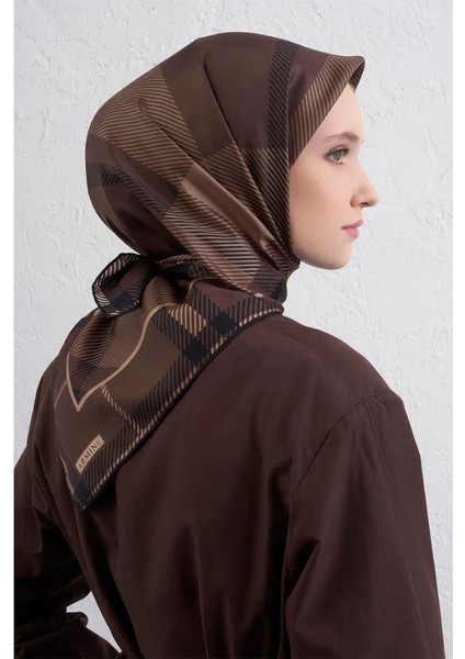 2025 Desenli Saf Ipek Sura Eşarp 9418-33