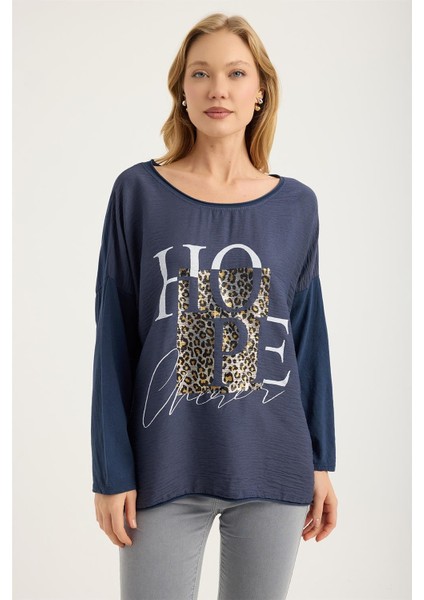 Yaldızlı Leopar *hope* Bluz