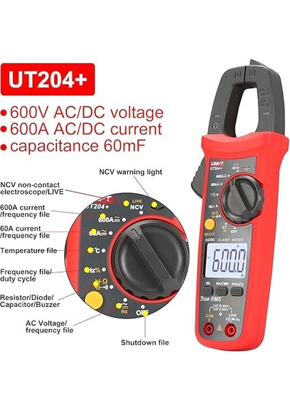 UT204 + Dijital Sıkıştırma Ölçüm Cihazı Sıcaklık Alternatif Akım Doğru Akım Gerilim Direnç Test Cihazı Multimetre fiyatları