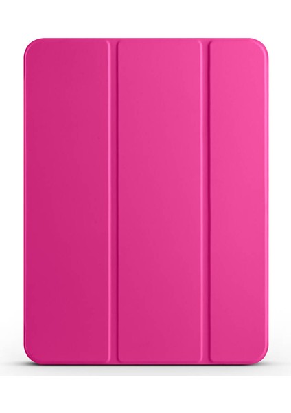 Apple iPad Pro 11 2025 M5 Maks Smart Cover Kalem Bölmeli Standlı 1-1 Kılıf - Pembe Koyu