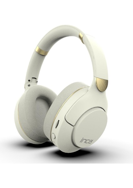 Inca IBK-503B Kablosuz 5.3 Bluetooth Hafıza Kart Destekli Kulak Üstü Kulaklık Beyaz 12 Saat Pil Ömrü 400MAH Dahili Pil Arama Yanıtlama/aramayı Sonlandırma/ses Kontrolü/duraklatma/başlatma