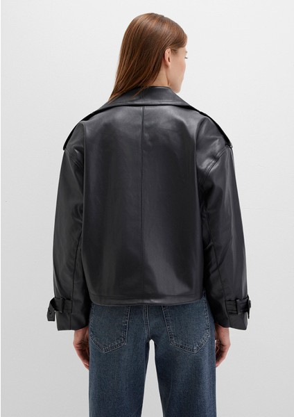 Siyah Suni Deri Ceket 1110709-900