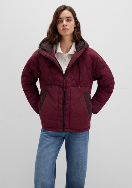 Su Itici Kapüşonlu Bordo Kapitone Ceket 1110499-90705 modelleri