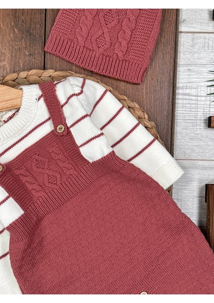 Pamuklu Triko Şapkalı Tulum 2li Kız Bebek Takım modelleri