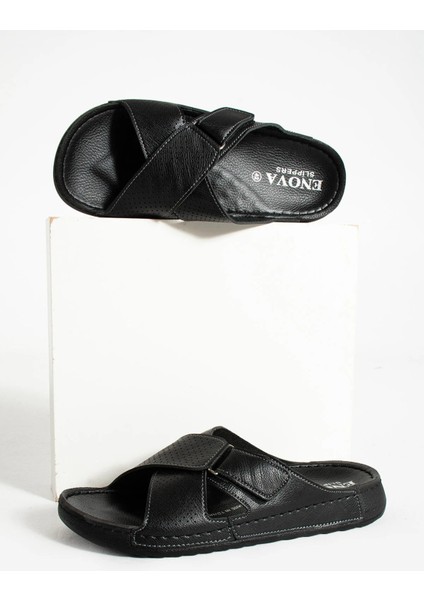 Erkek Ortopedik Taban Ayarlanabilen Cırtlı Dikişli Şık Içeri Dışarı Deri(Suni) Terliği fiyatları