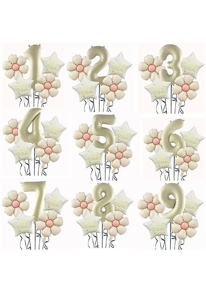 Papatya 4 Yaş Happy Birthday Yıldız Rakam Folyo Balon Set fiyatları