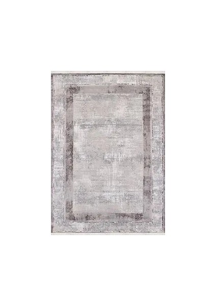 Bonillo Çerçeveli Gri Polipropilen ve Polyester Makine Halısı