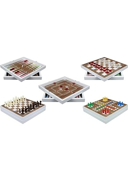 Oyun Seti Tavla-Satranç-Dama-Kızma Birader-Dokuz Taş - 5'in 1 Game Set fiyatları