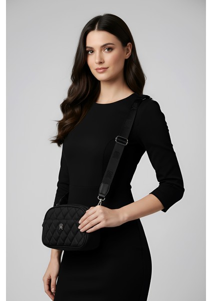 Astarlı Askılı Kapitone 4 Bölmeli Kadın El ve Omuz Çantası 111002