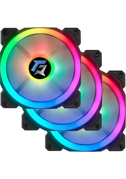 7r Pro Seri (3'lü Set) Rainbow Ledli Sessiz 120MM 12CM Kasa Fanı