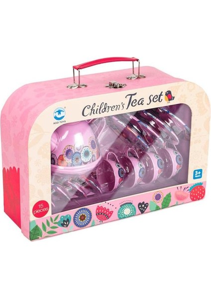 15 Parça Tepsili Çantalı Metal Evcilik Mutfak Eğitici Çocuk Oyuncak Çay Seti fırsatları