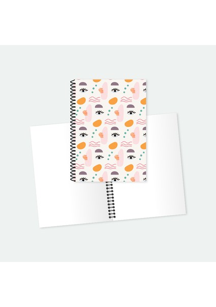 Soyut Desen Spiralli A5 Not Defteri