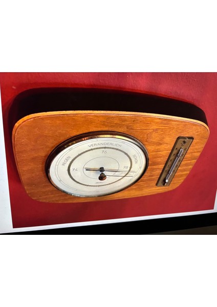 Ahşap Kaidesinde Fischer Derece ve Barometre 19 cm 14 cm Ölçülerinde fiyatları