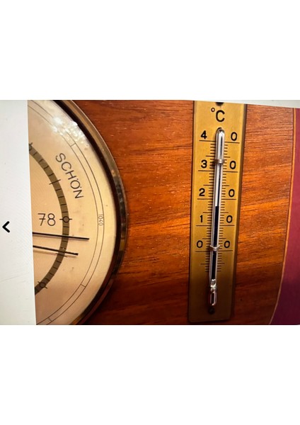 Ahşap Kaidesinde Fischer Derece ve Barometre 19 cm 14 cm Ölçülerinde fırsatları