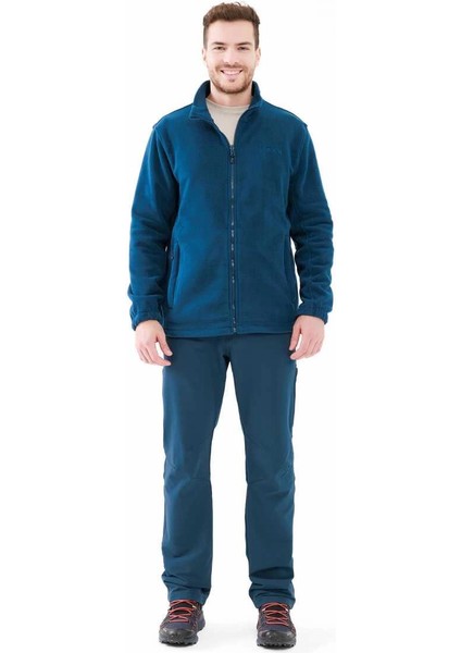 Saka Tam Fermuarlı Erkek Polar Sweatshirt Lacivert