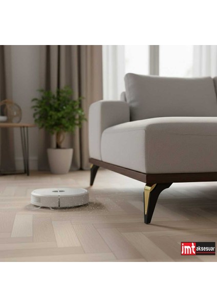 Salkım Ayak 19CM Siyah-Altın(4 Adet)Mobilya Kanepe Sehpa Tv Ünitesi Koltuk Genç ve Çocuk Odası Ayağı