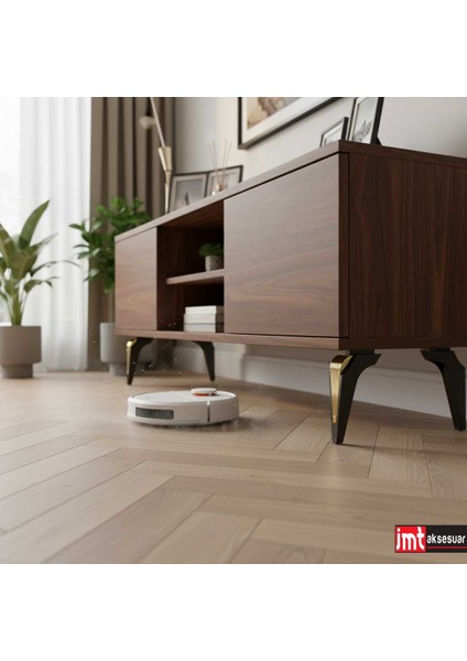 Salkım Ayak 19CM Siyah-Altın(4 Adet)Mobilya Kanepe Sehpa Tv Ünitesi Koltuk Genç ve Çocuk Odası Ayağı