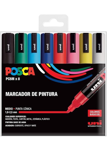 Unı Pc 5m Basic Set - 8'li Marker Paketi