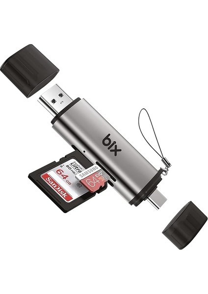 Adp-11 Mikro Sd Kart Okuyucu Type-C & USB 3.2 Gen1, Hafıza Kartı Okuyucu Micro Sd Için Otg, Sdhc, Sdxc, Mmc Kart Adaptörü, Ipad, Macbook, Samsung Bilgisayar, Telefon ve Tablet ile Uyumlu