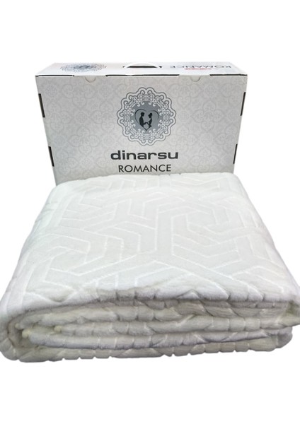 Romans Emboss Tek Kişilik Battaniye Kemik