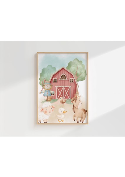 Çiftlik Hayvan Temalı Isimli 2'li Çocuk Odası Dekoratif Poster Seti - Çerçevesiz fiyatları