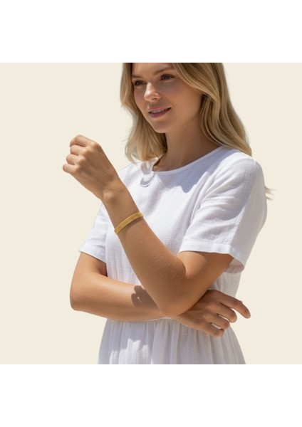 Çelik Pullu Bileklik | Gold Renk Pul Model Kadın Bilekliği | Zarif Çelik Takı 16 cm+uzatma fiyatları