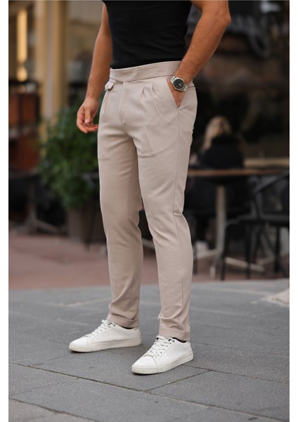 Kemer Detaylı Kuşaklı Old Money Kumaş Pantolon modelleri