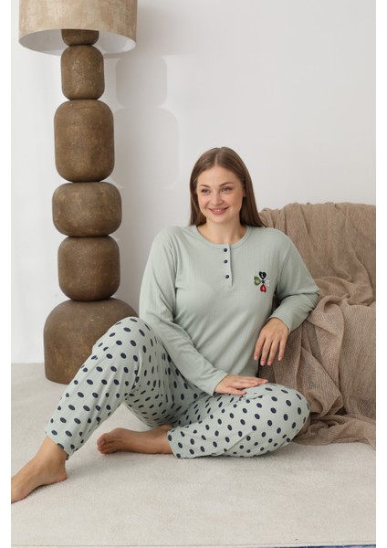 Şardonlu Interlok Kumaş Büyük Beden Kışlık Kadın Pijama Takımı 1160 fiyatları