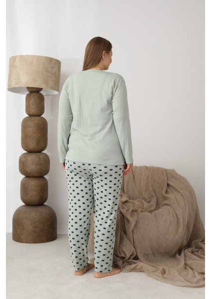 Şardonlu Interlok Kumaş Büyük Beden Kışlık Kadın Pijama Takımı 1160 indirimleri