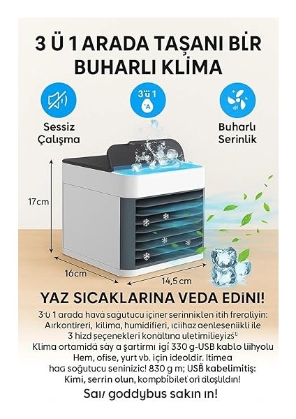 500 ml Masa Üstü Mini Klima Soğutucu Hava Nemlendirici fırsatları