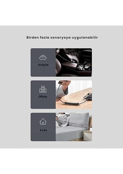 5A 66W Spiral USB To Type C Şarj ve Data Kablosu,1-1,5 Metre Kısayıp Uzayabilen Elastik Kablo indirimleri