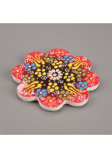 Çini Bardak Altlığı - Renkli - 11 cm