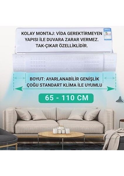 Tüm Duvar Tipi Klimalara Uyumlu Hava Yönlendirme Aparatı, Yön Ayarlı Delikli Klima Siperik indirimleri