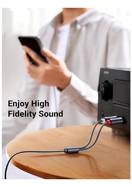 3.5 mm Jack Girişi Aux To 2 Rca Ses Aktarma Kablosu 1 Metre fiyatları