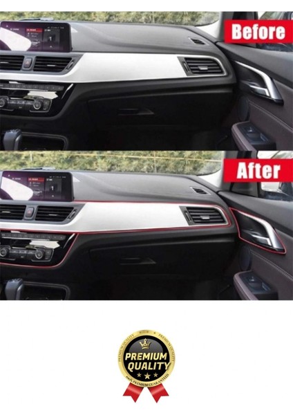 Premium Dekoratif Modern Canlı Görünüm Araç Içi Torpido Kapı Döşeme Fitili 5 Metre Mavi Trim Şeridi indirimleri