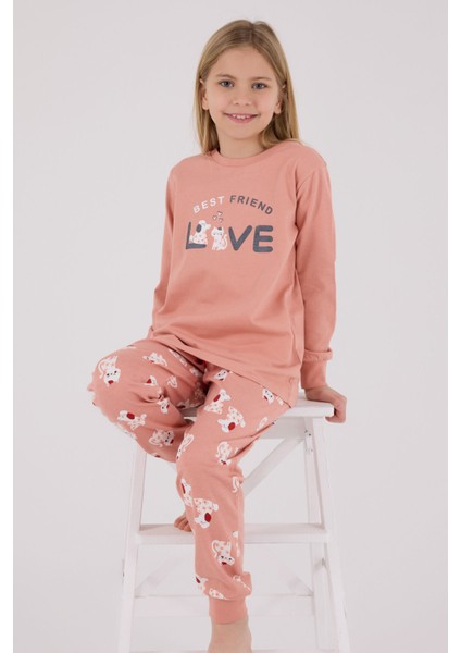 Kız Çocuk Pembe Pijama Takımı
