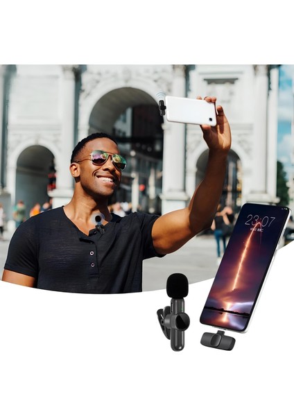 Type C Uyumlu Iphone Dönüştürücülü Kablosuz Yaka Mikrofonu Android ve Iphone Uyumlu Mini Mikrofon fiyatları