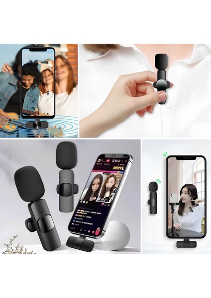 Type C Uyumlu Iphone Dönüştürücülü Kablosuz Yaka Mikrofonu Android ve Iphone Uyumlu Mini Mikrofon modelleri