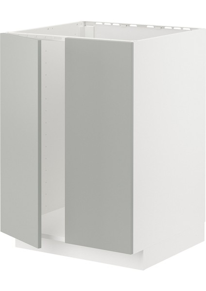 Eviye dolabı, HAVSTORP açık gri-koyu gri, 60x60 cm, 2 kapaklı