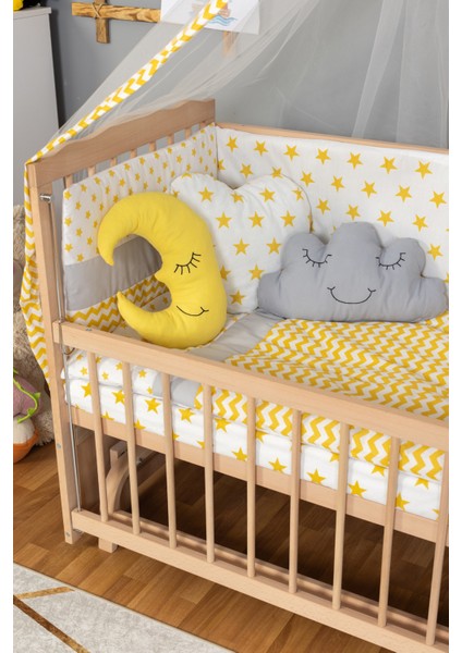 Bebek Beşiği Yastığı Kalp Bulut Ay Model 3 Yastık